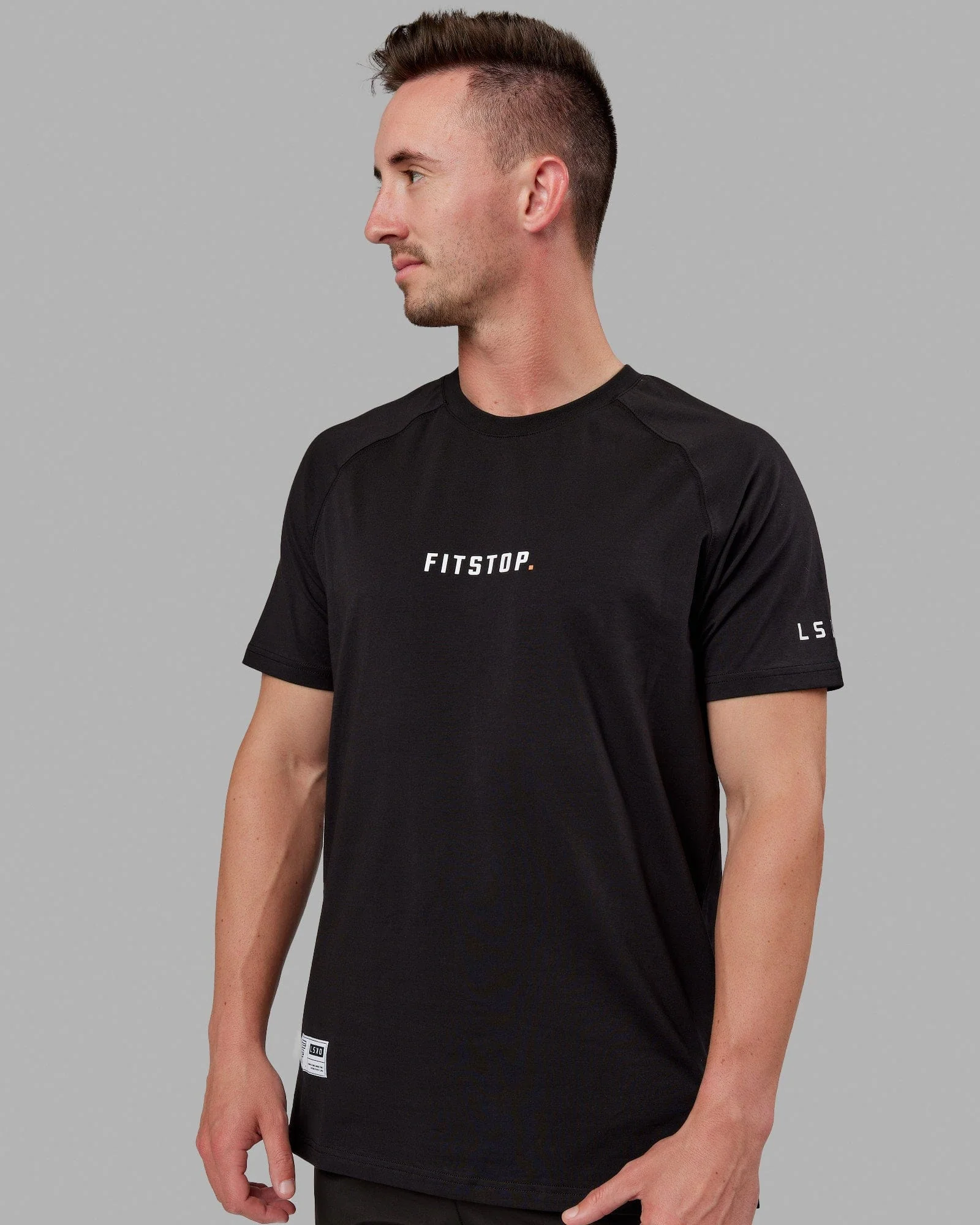 Fitstop Fast FLXCotton Tee - Black-White 1 Fitstop Fast FLXCotton Tee - Black-White