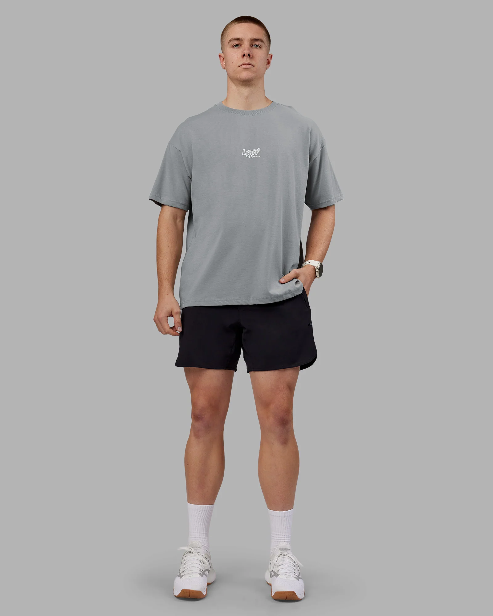 Time's Up Heavyweight Oversized Tee - Circular Grey-White 11 Time's Up Heavyweight Oversized Tee - Circular Grey-White