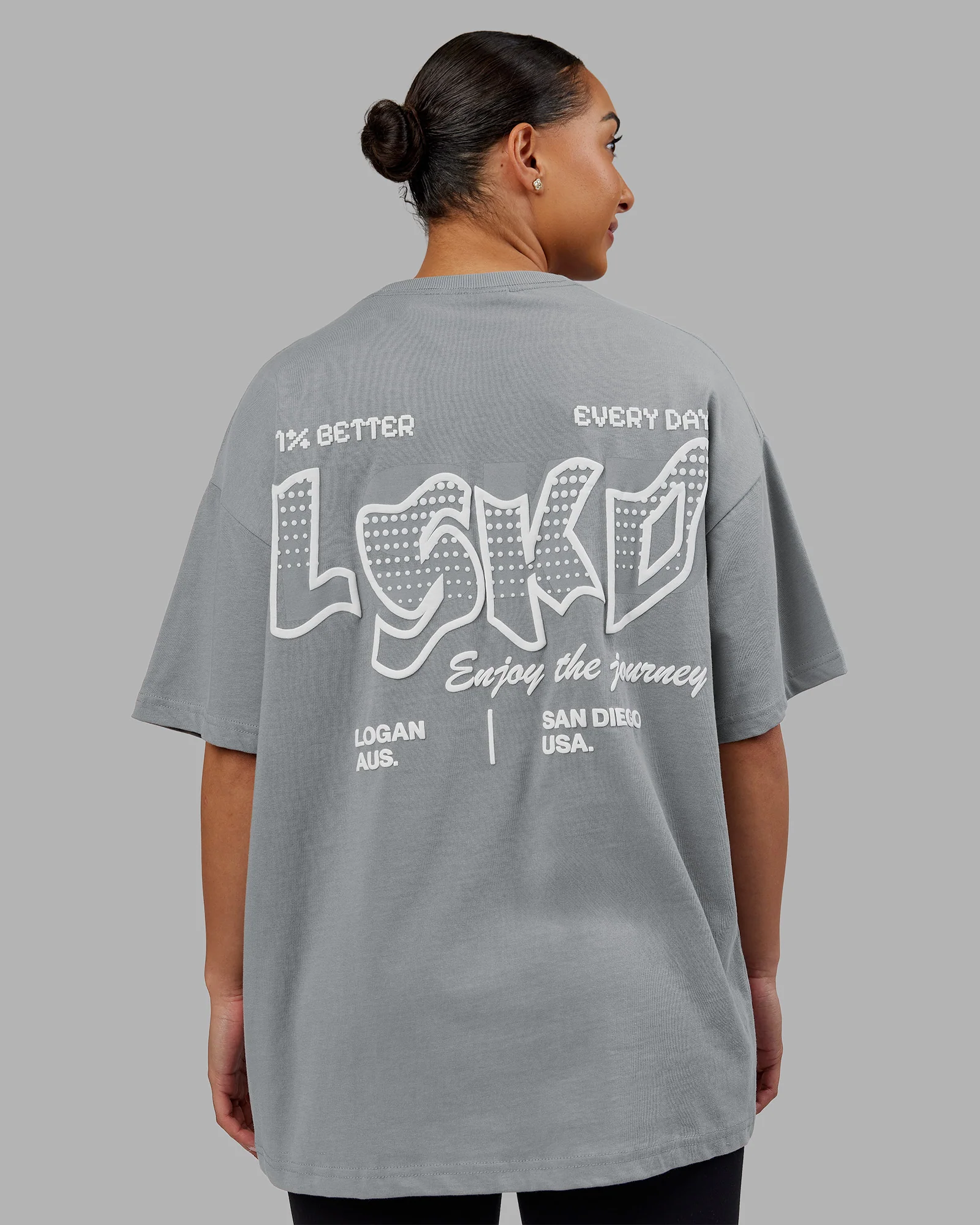 Time's Up Heavyweight Oversized Tee - Circular Grey-White 2 Time's Up Heavyweight Oversized Tee - Circular Grey-White