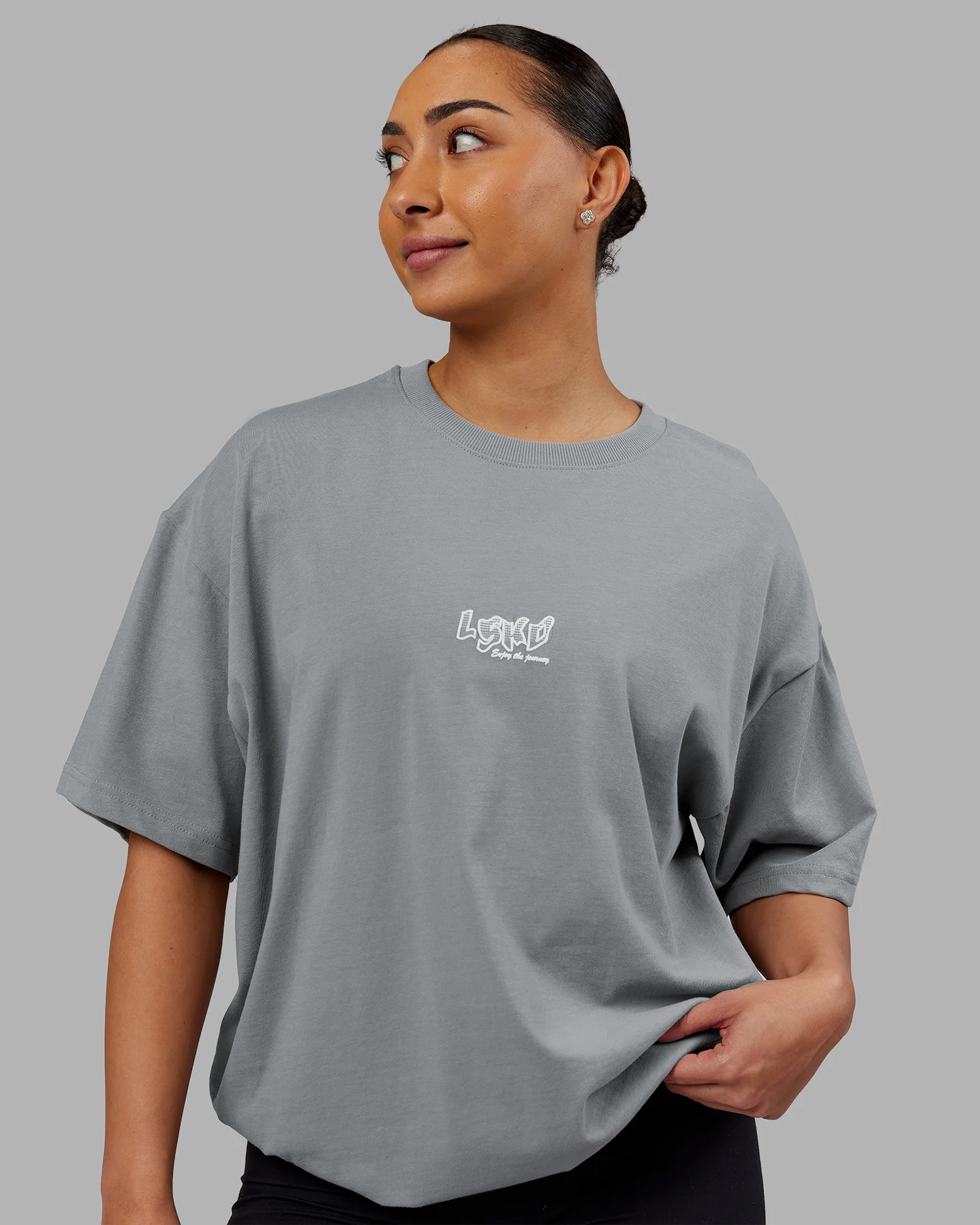 Time's Up Heavyweight Oversized Tee - Circular Grey-White 4 Time's Up Heavyweight Oversized Tee - Circular Grey-White