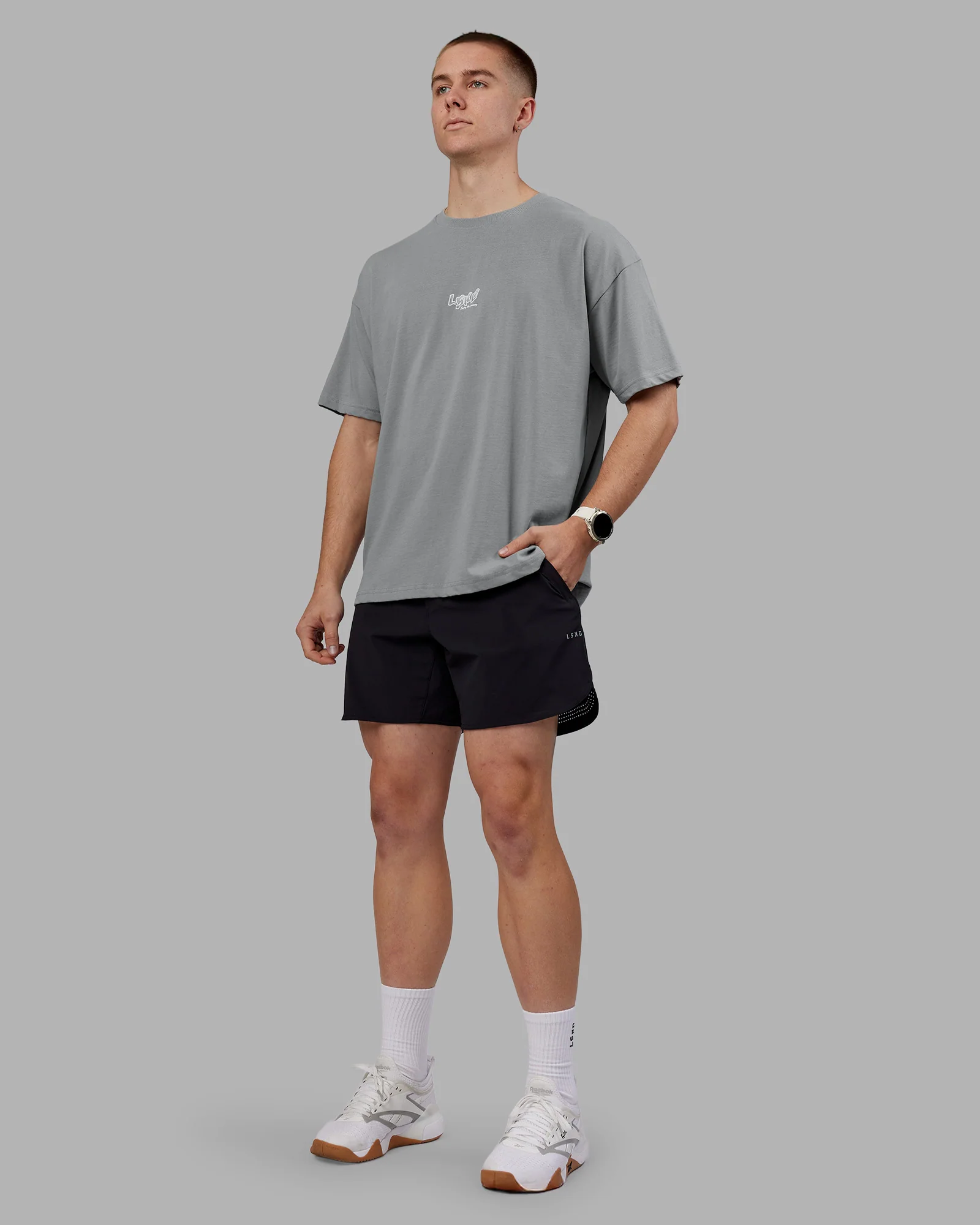 Time's Up Heavyweight Oversized Tee - Circular Grey-White 5 Time's Up Heavyweight Oversized Tee - Circular Grey-White