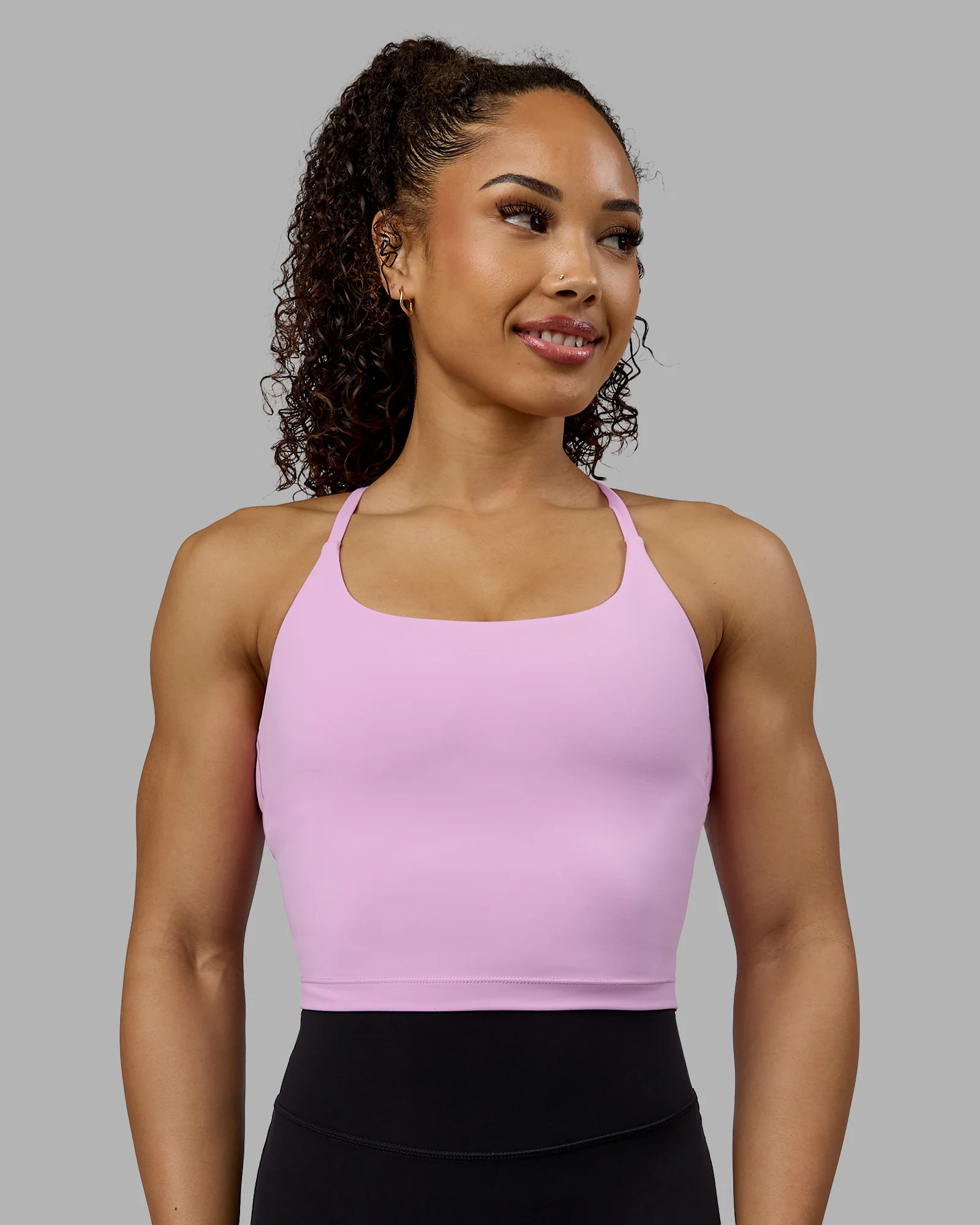 Twist Tank With Shelf Bra - Pastel Orchid