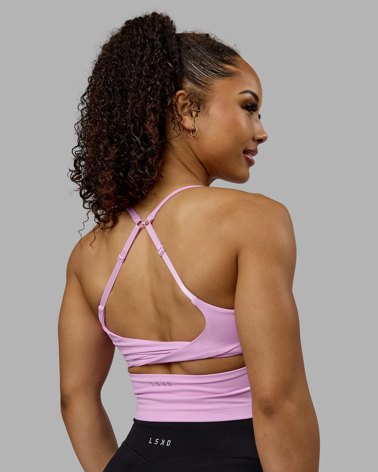 Twist Tank With Shelf Bra - Pastel Orchid