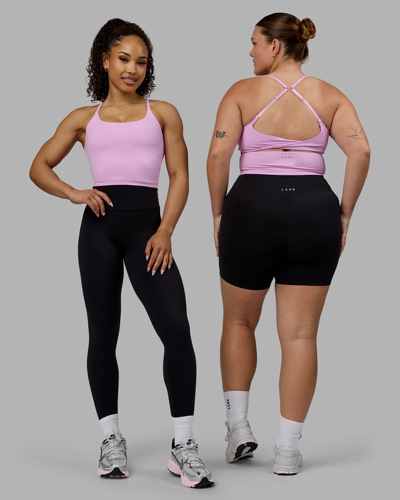 Twist Tank With Shelf Bra - Pastel Orchid