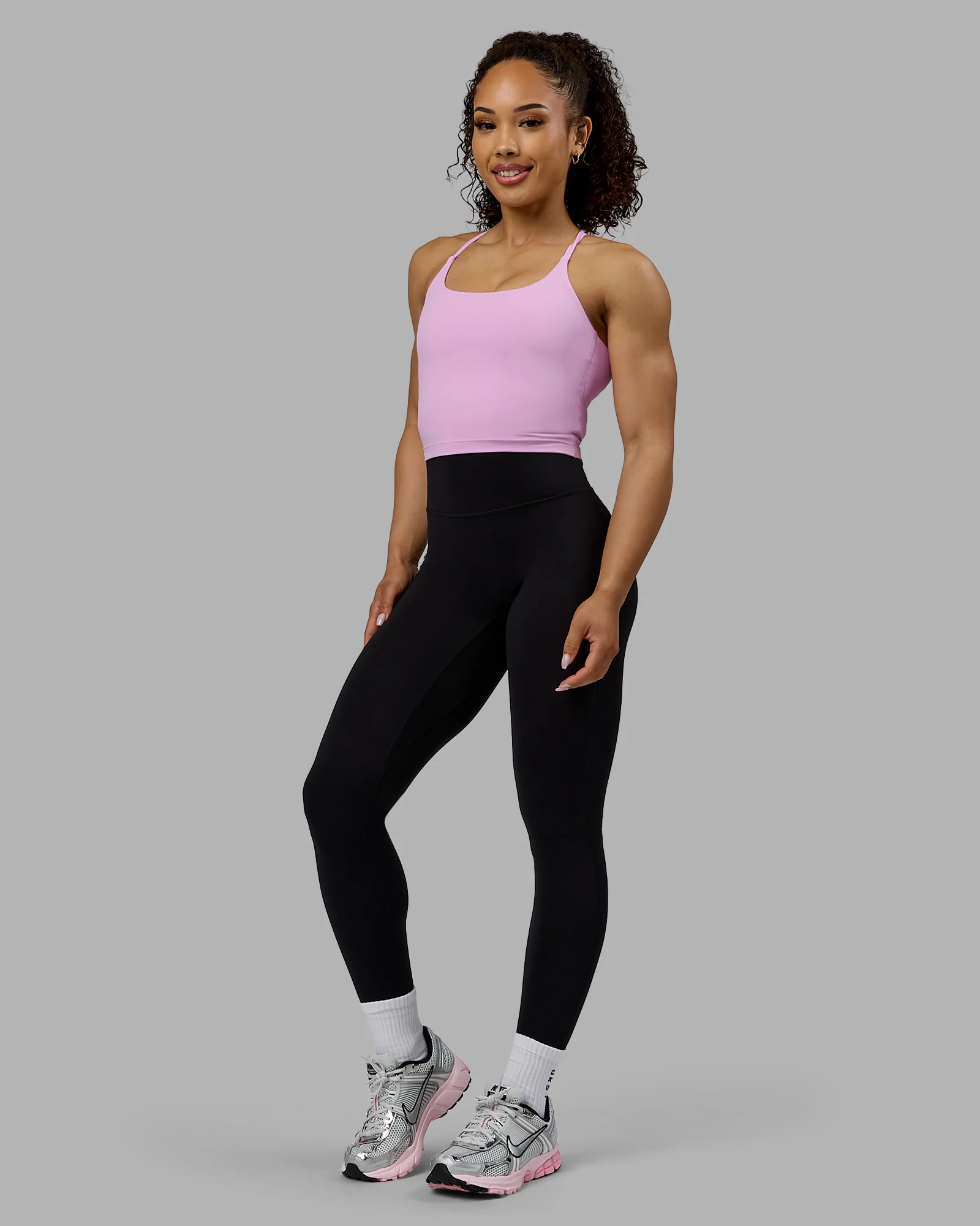 Twist Tank With Shelf Bra - Pastel Orchid