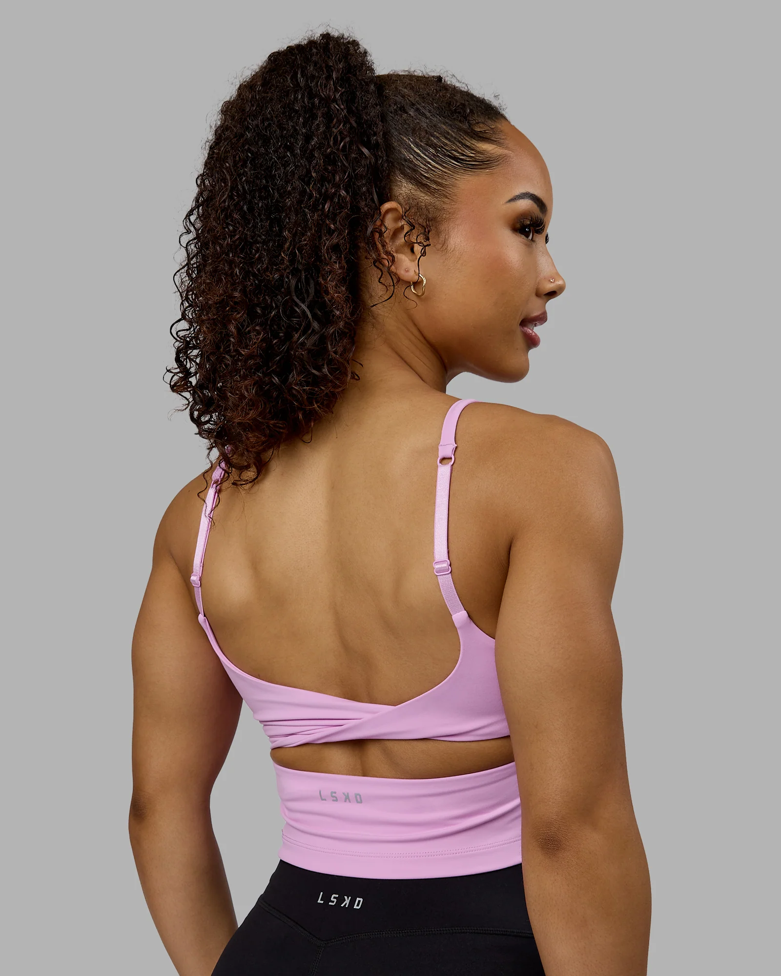 Twist Tank With Shelf Bra - Pastel Orchid