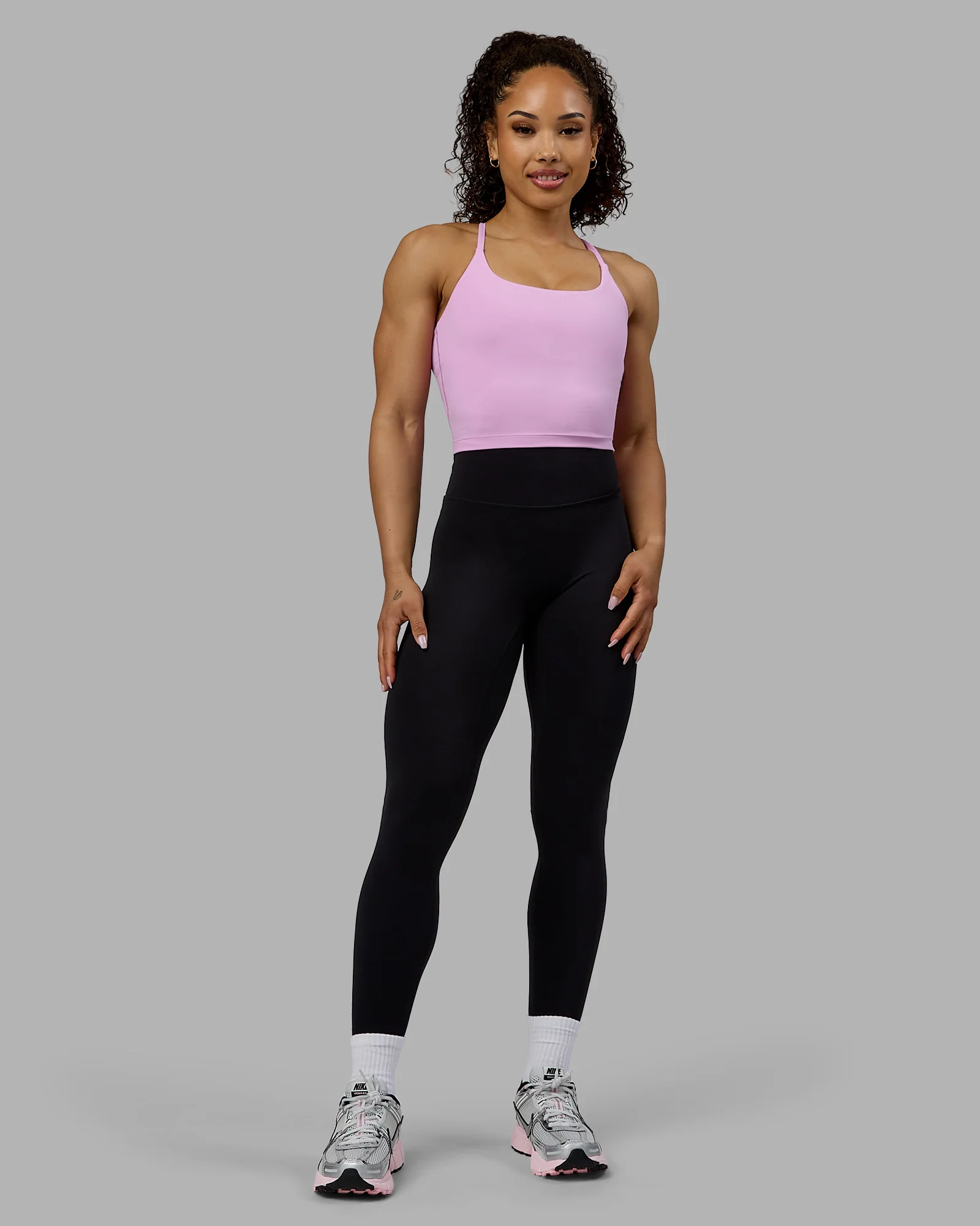 Twist Tank With Shelf Bra - Pastel Orchid