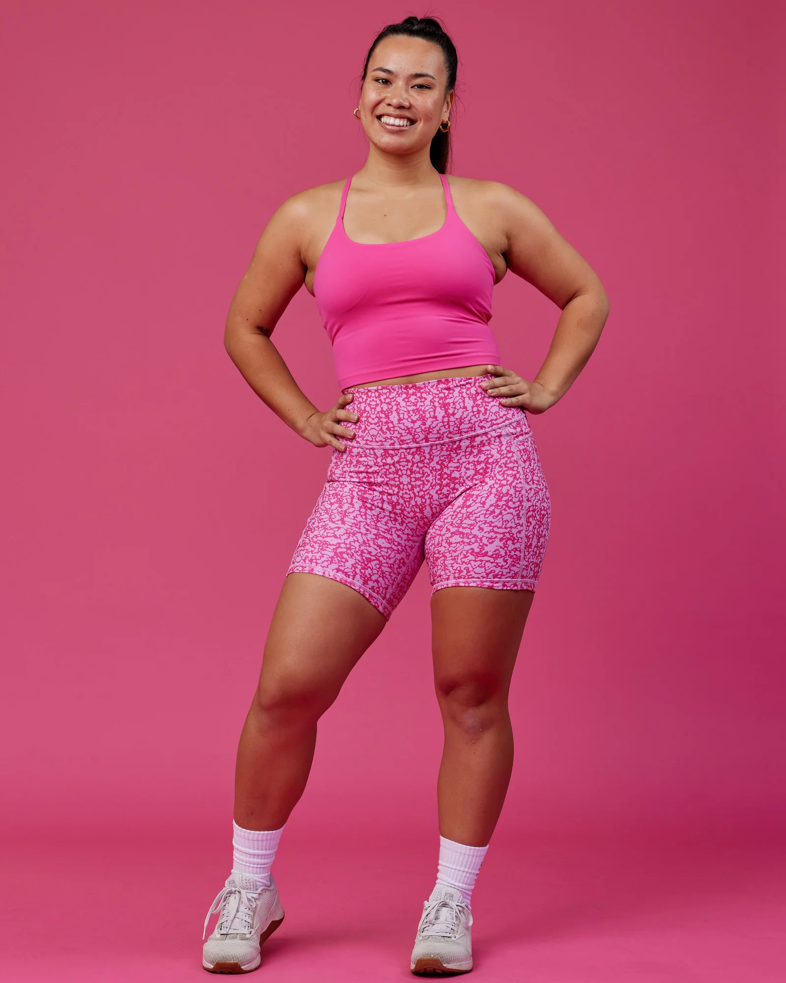 Twist Tank With Shelf Bra - Ultra Pink 2 Twist Tank With Shelf Bra - Ultra Pink