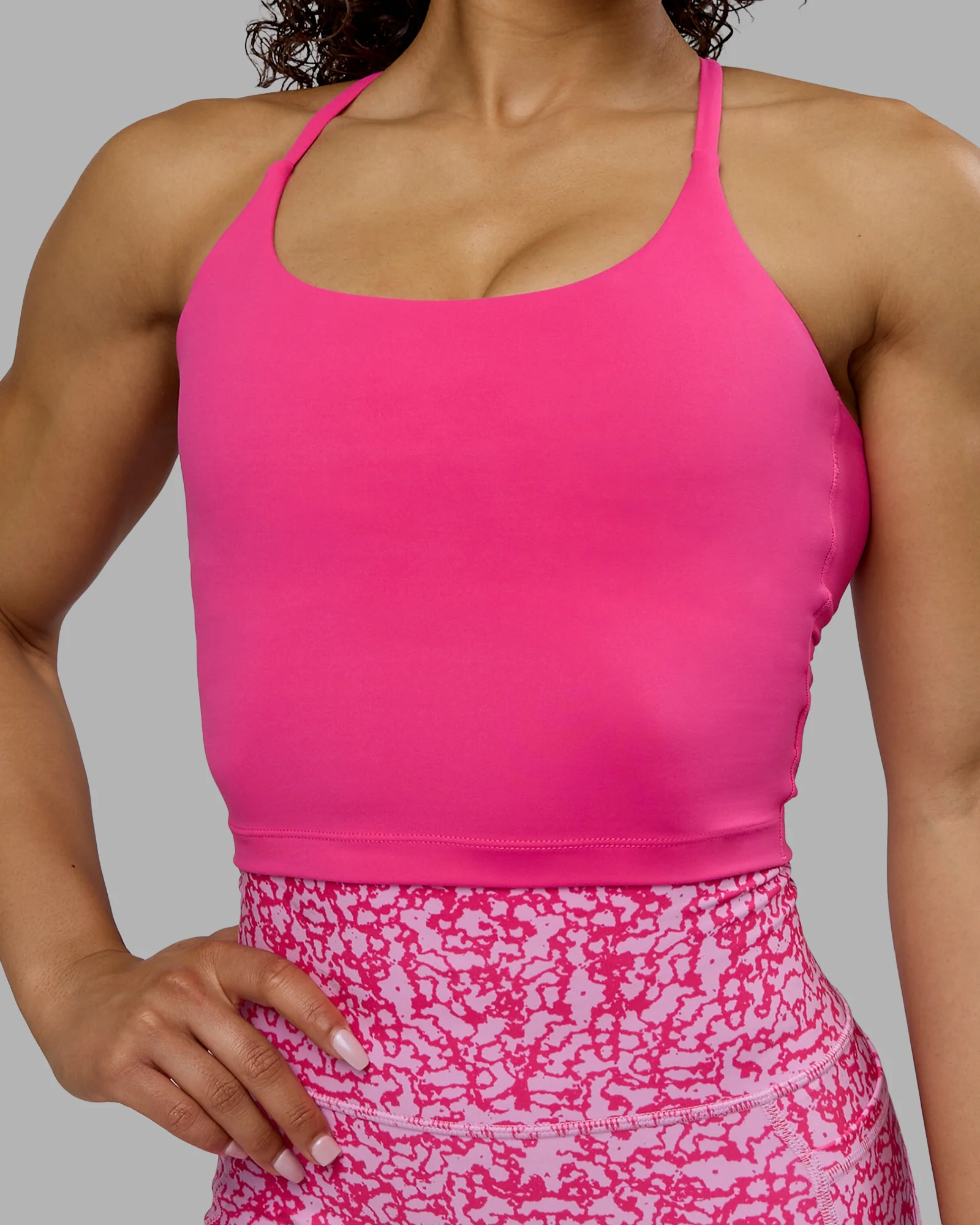 Twist Tank With Shelf Bra - Ultra Pink 7 Twist Tank With Shelf Bra - Ultra Pink