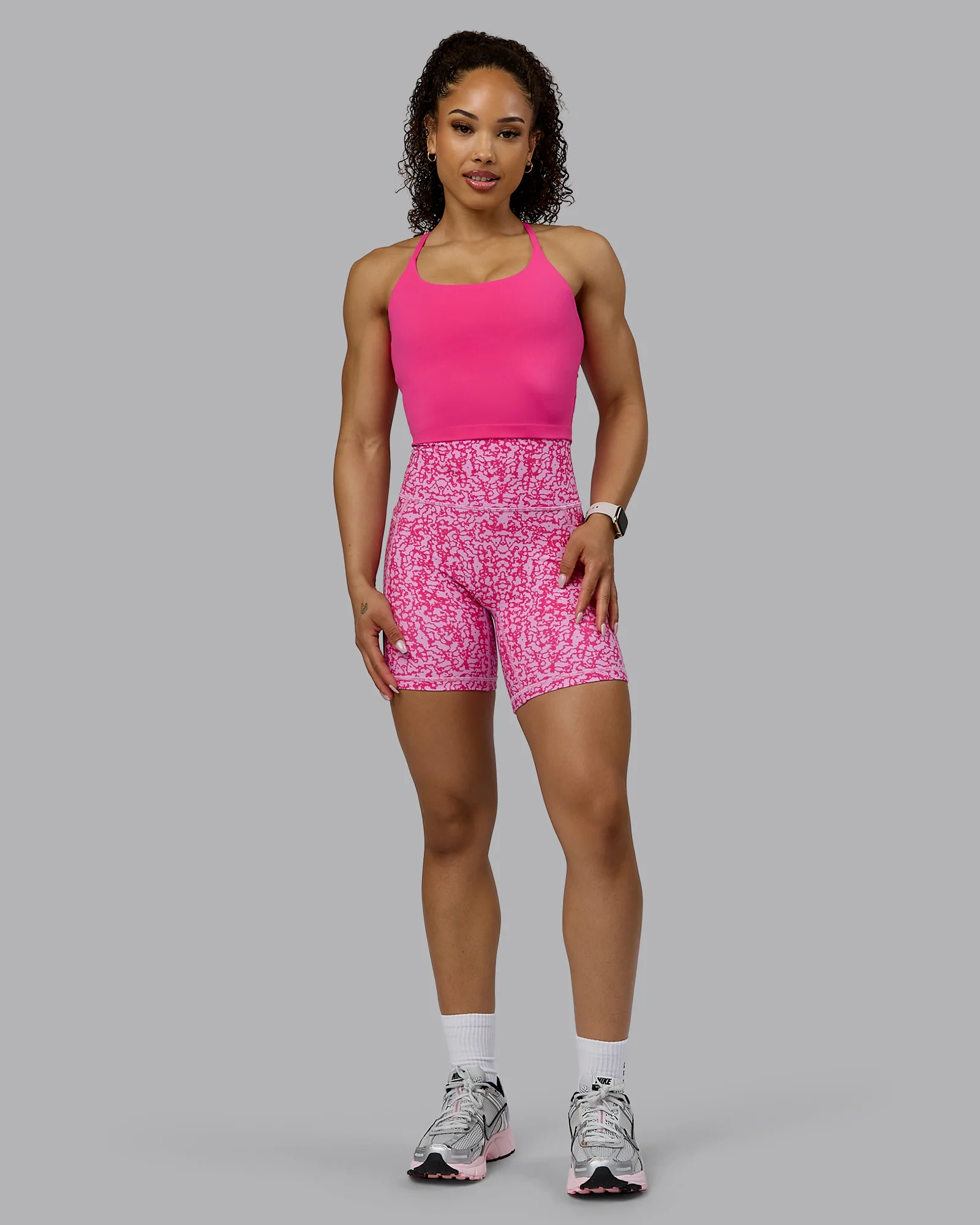 Twist Tank With Shelf Bra - Ultra Pink 9 Twist Tank With Shelf Bra - Ultra Pink
