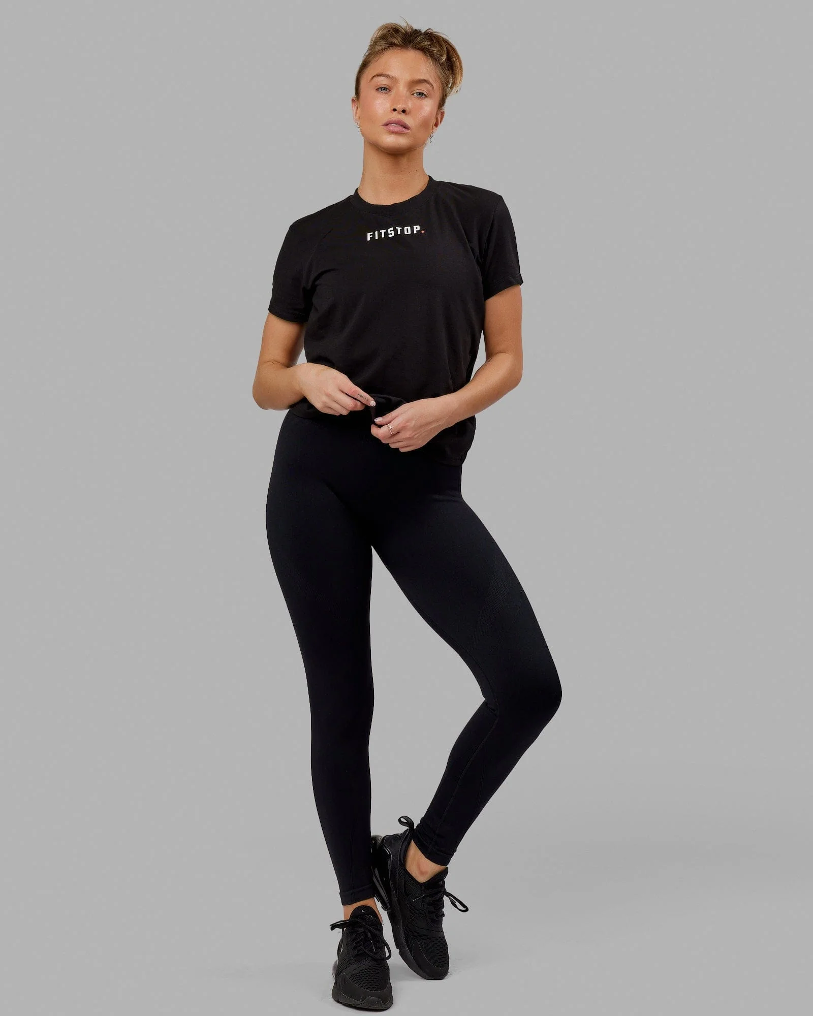 Fitstop Fast FLXCotton Tee - Black-White 2 Fitstop Fast FLXCotton Tee - Black-White
