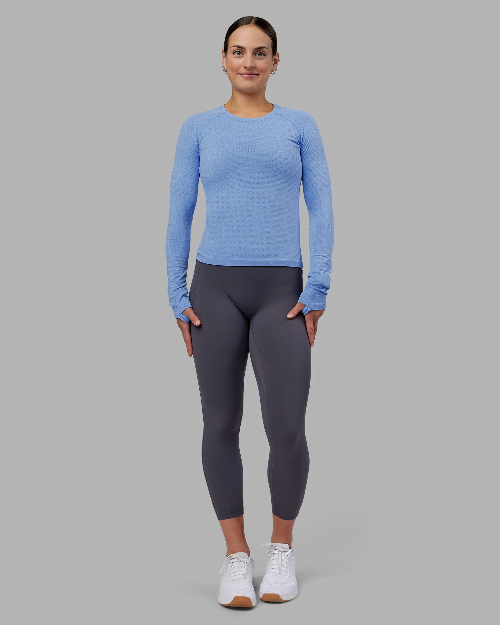 AeroFLX+ Seamless Long Sleeve Tee - Cornflower Blue Marl