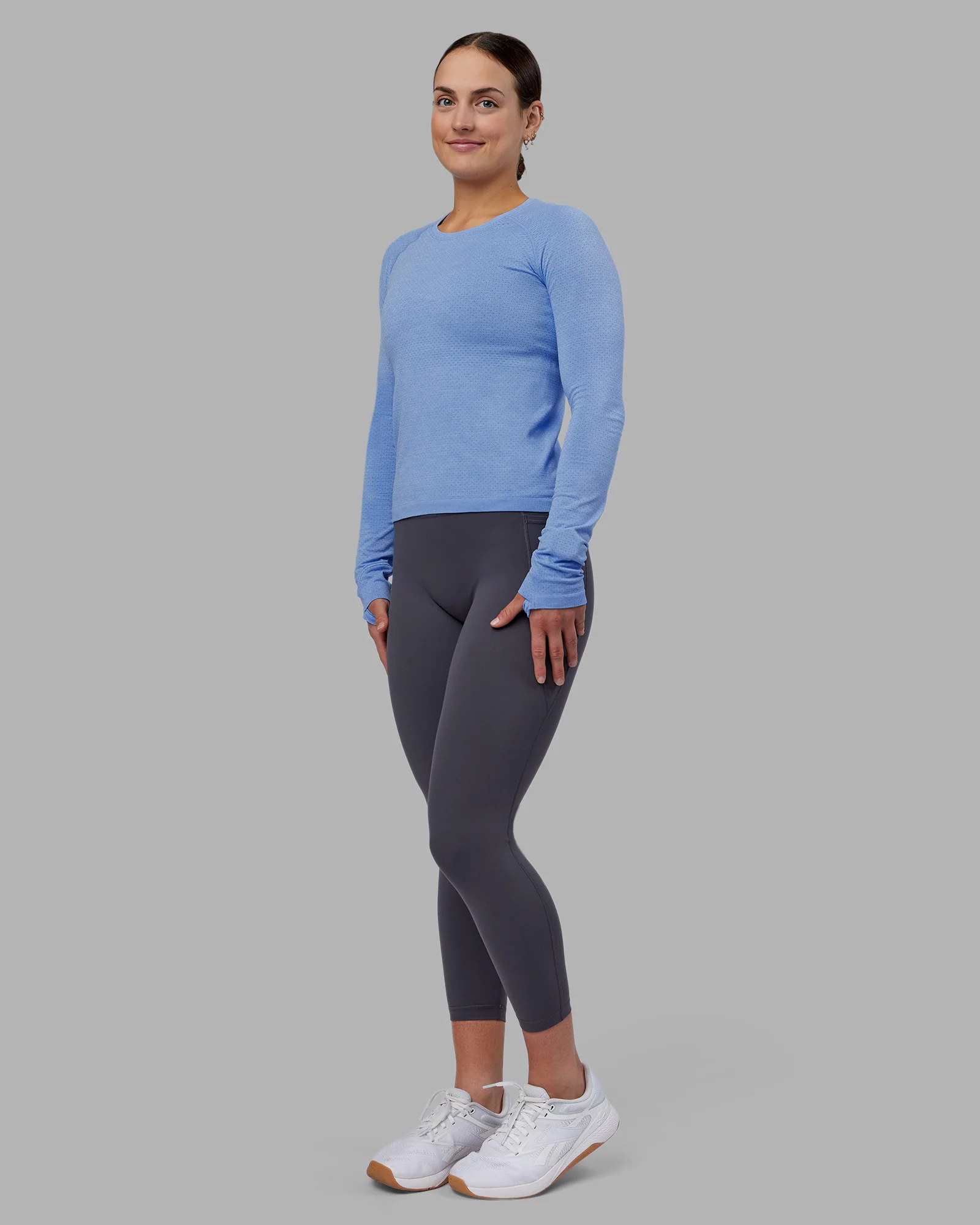 AeroFLX+ Seamless Long Sleeve Tee - Cornflower Blue Marl