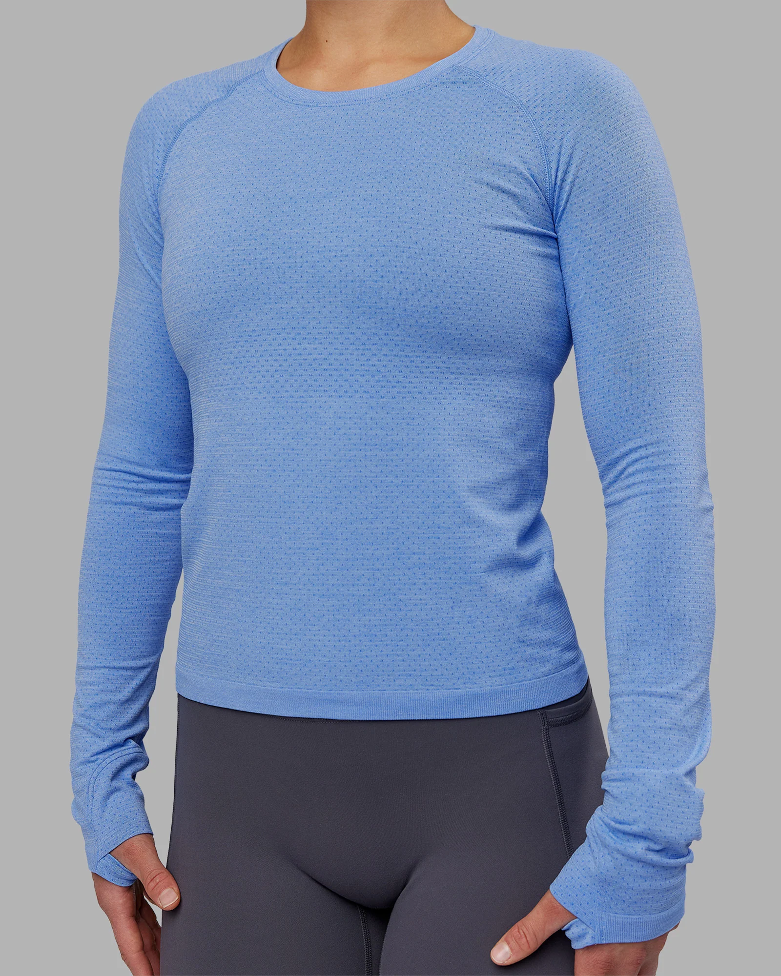 AeroFLX+ Seamless Long Sleeve Tee - Cornflower Blue Marl