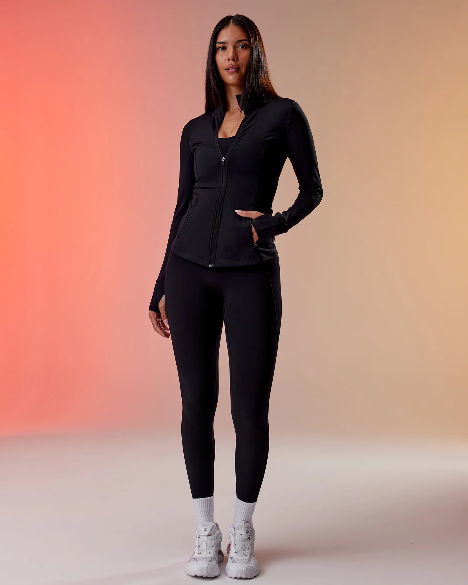 Stride Thermal Zip Through Jacket - Black